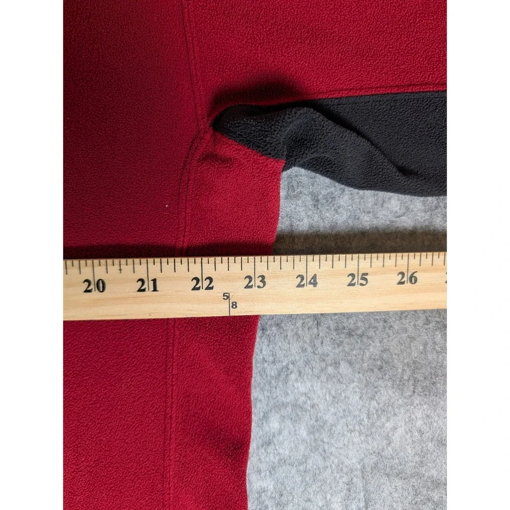 The North Face Mens Red Black Fleece Pullover 1/4 Zip Sweater Large L‎